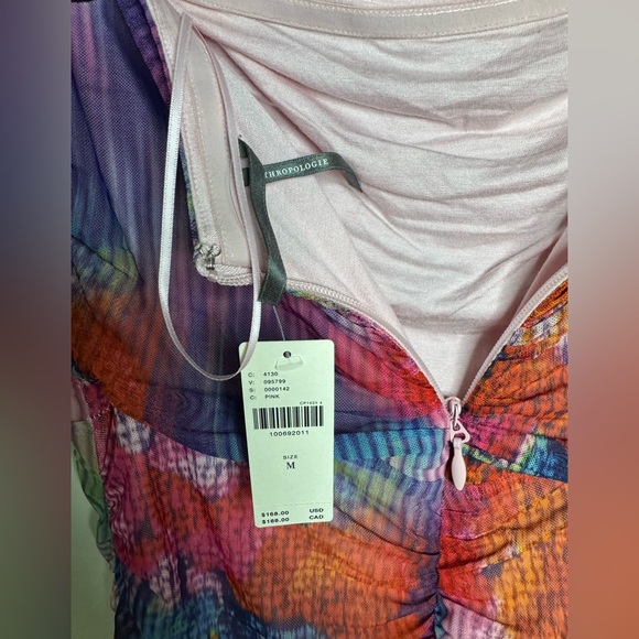 Anthropology Slim Strapless Ruched Mesh Dress - Picture 10 of 10